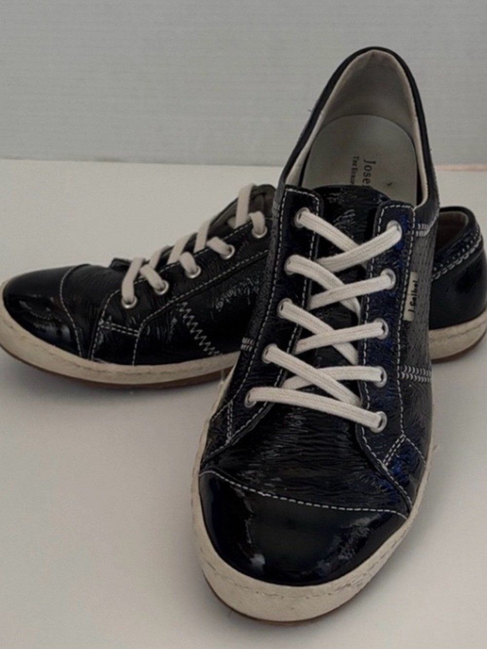 Josef Seibel Black Patent Sneakers 9-9.5